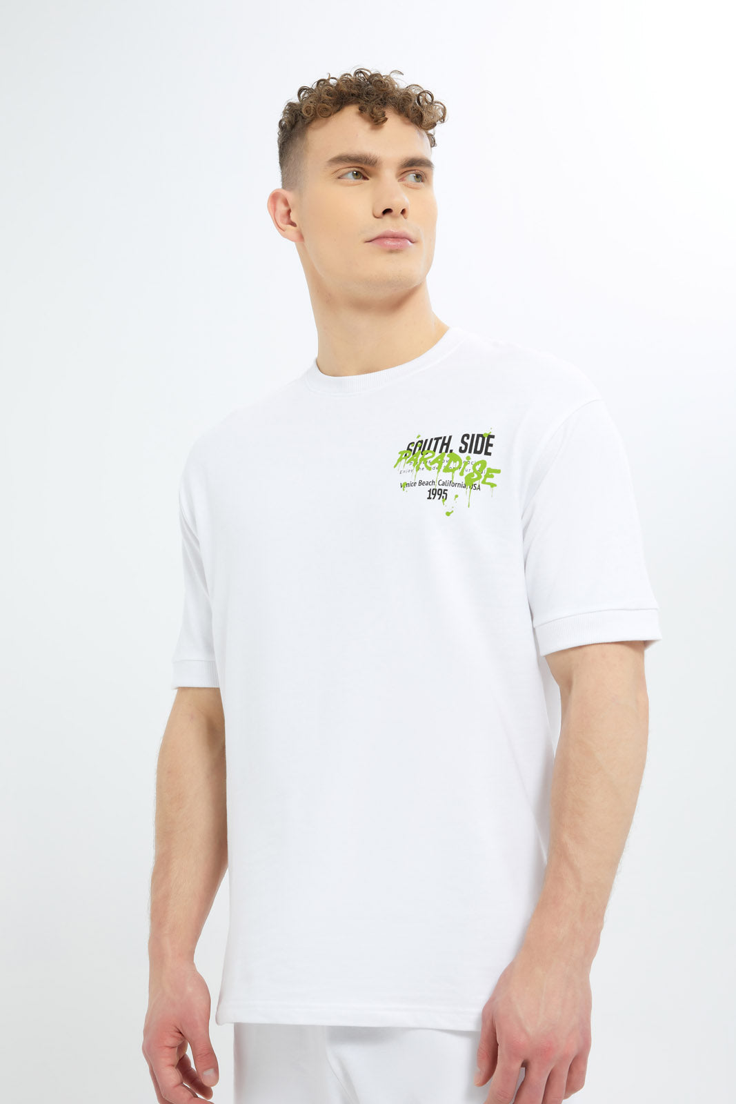 Buy Men White Printed Lounge T Shirt 125008153 in Saudi Arabia