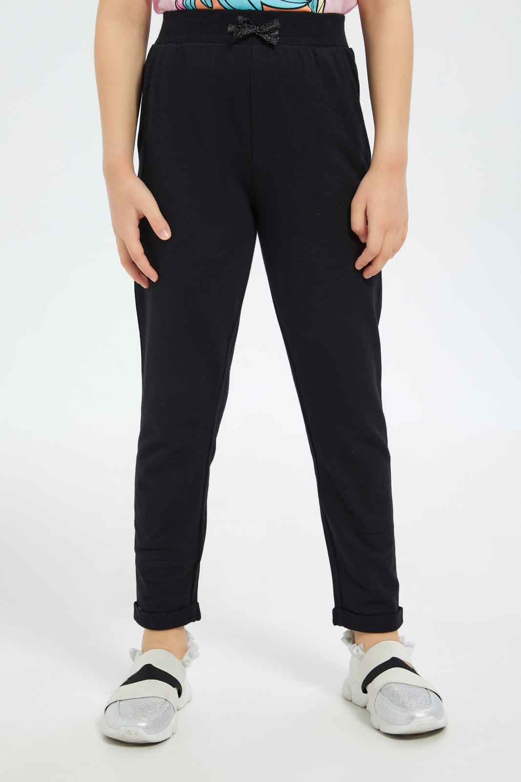 Girls sales black joggers