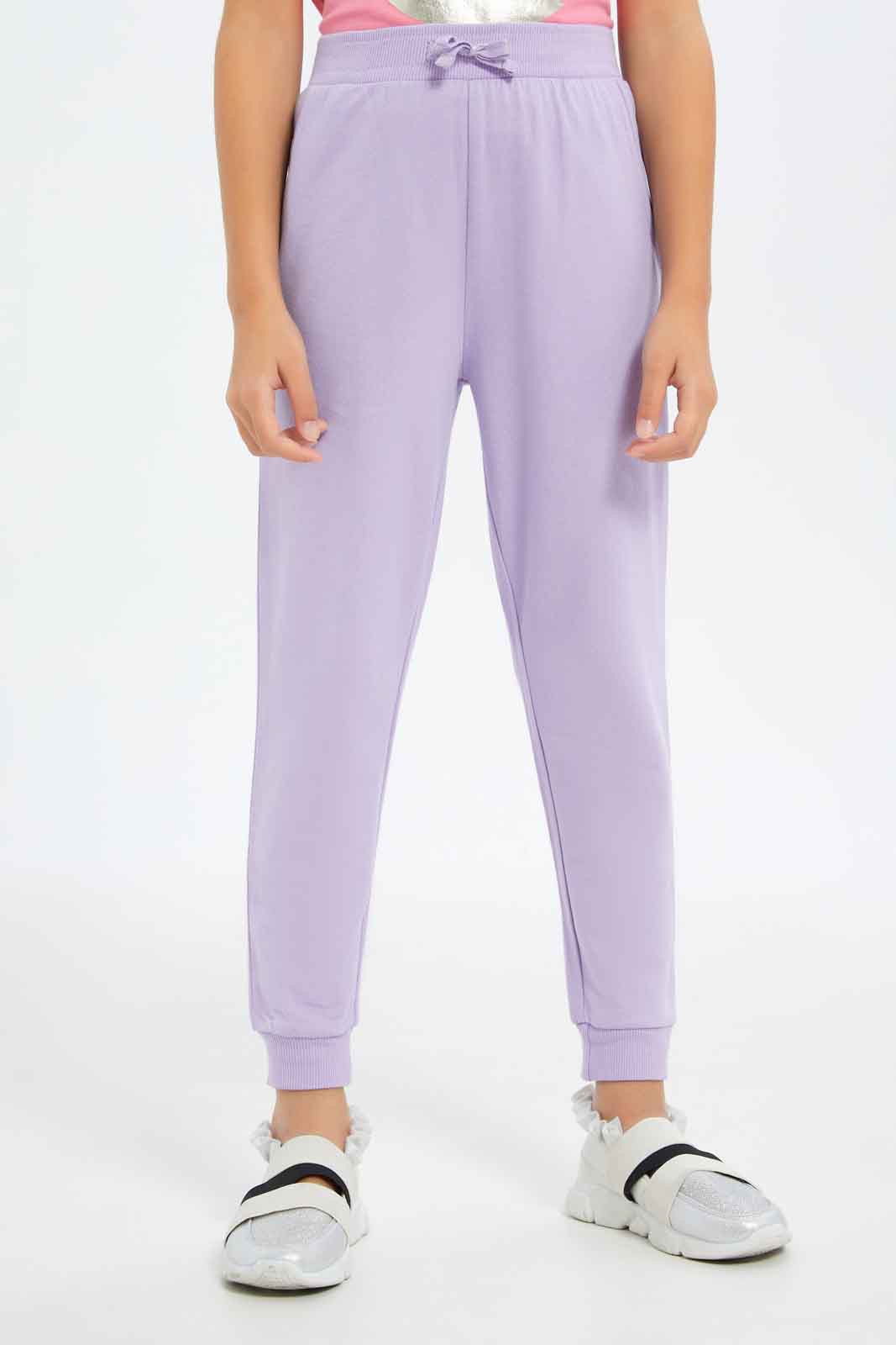 Buy Girls Lilac Jogger Pants 125044437 in Saudi Arabia REDTAG