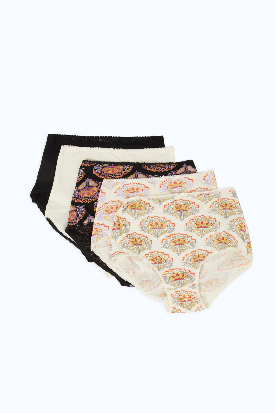 Women Assorted Printed Mama Brief Set (Pack Of 5)