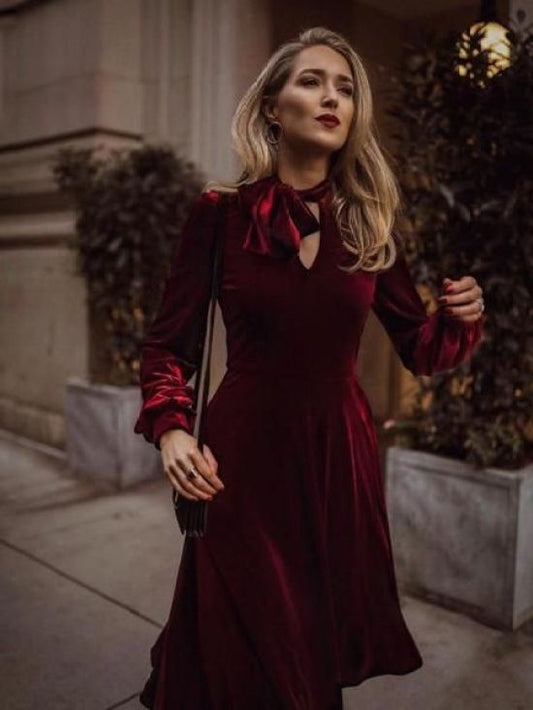 red velvet dress  for women