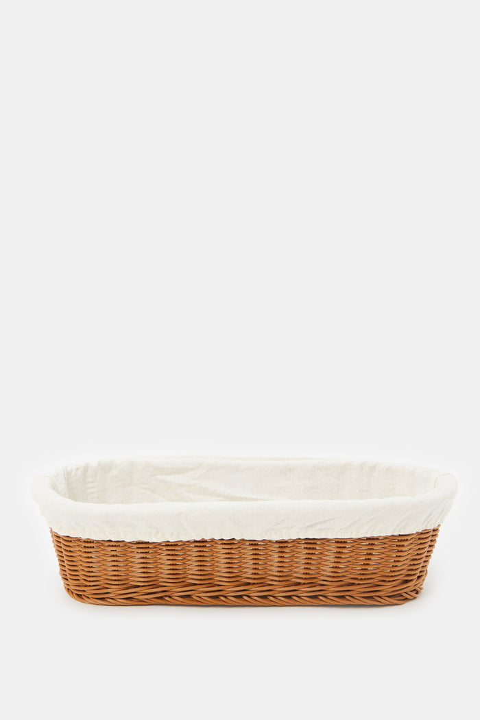 Redtag-Brown-Oval-Woven-Basket-With-Cloth-Category:Kitchen-Baskets,-Colour:Brown,-Deals:New-In,-Filter:Home-Dining,-H1:HMW,-H2:DIN,-H3:KIS,-H4:ACC,-HMW-DIN-Kitchen-Accessories,-HMWDINKISACC,-New-In-HMW-DIN,-Non-Sale,-ProductType:Baskets,-S23C,-Season:S23C,-Section:Homewares,-Style:BASKETS-Home-Dining-