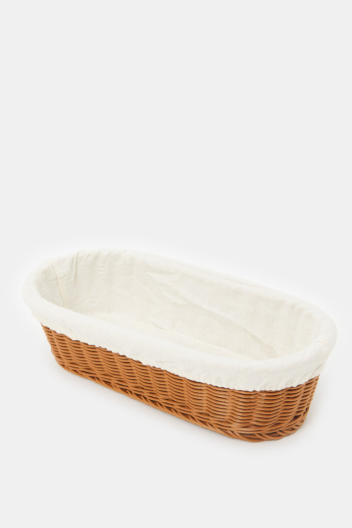 Redtag-Brown-Oval-Woven-Basket-With-Cloth-Category:Kitchen-Baskets,-Colour:Brown,-Deals:New-In,-Filter:Home-Dining,-H1:HMW,-H2:DIN,-H3:KIS,-H4:ACC,-HMW-DIN-Kitchen-Accessories,-HMWDINKISACC,-New-In-HMW-DIN,-Non-Sale,-ProductType:Baskets,-S23C,-Season:S23C,-Section:Homewares,-Style:BASKETS-Home-Dining-