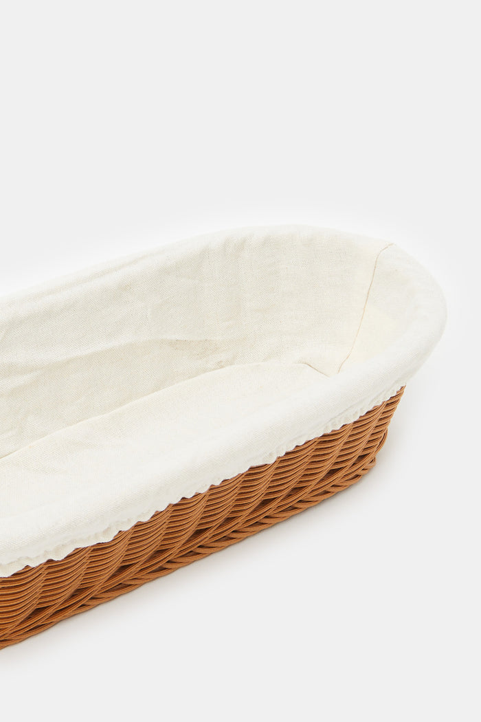 Redtag-Brown-Oval-Woven-Basket-With-Cloth-Category:Kitchen-Baskets,-Colour:Brown,-Deals:New-In,-Filter:Home-Dining,-H1:HMW,-H2:DIN,-H3:KIS,-H4:ACC,-HMW-DIN-Kitchen-Accessories,-HMWDINKISACC,-New-In-HMW-DIN,-Non-Sale,-ProductType:Baskets,-S23C,-Season:S23C,-Section:Homewares,-Style:BASKETS-Home-Dining-