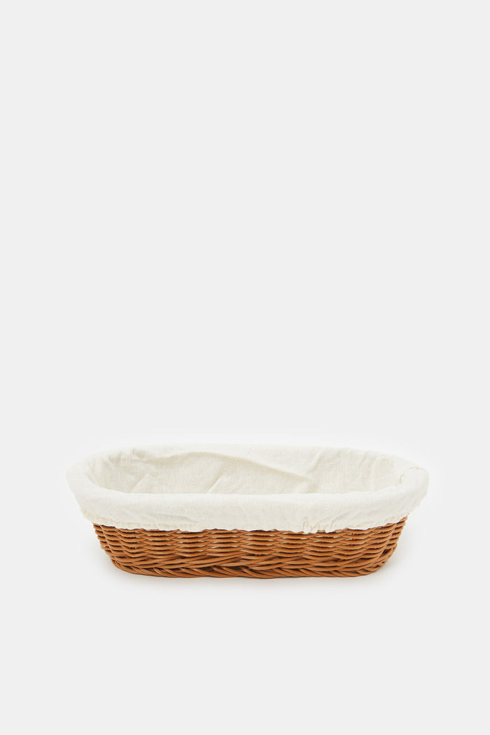 Redtag-Brown-Oval-Woven-Basket-With-Cloth-Category:Kitchen-Baskets,-Colour:Brown,-Deals:New-In,-Filter:Home-Dining,-H1:HMW,-H2:DIN,-H3:KIS,-H4:ACC,-HMW-DIN-Kitchen-Accessories,-HMWDINKISACC,-New-In-HMW-DIN,-Non-Sale,-ProductType:Baskets,-S23C,-Season:S23C,-Section:Homewares,-Style:BASKETS-Home-Dining-