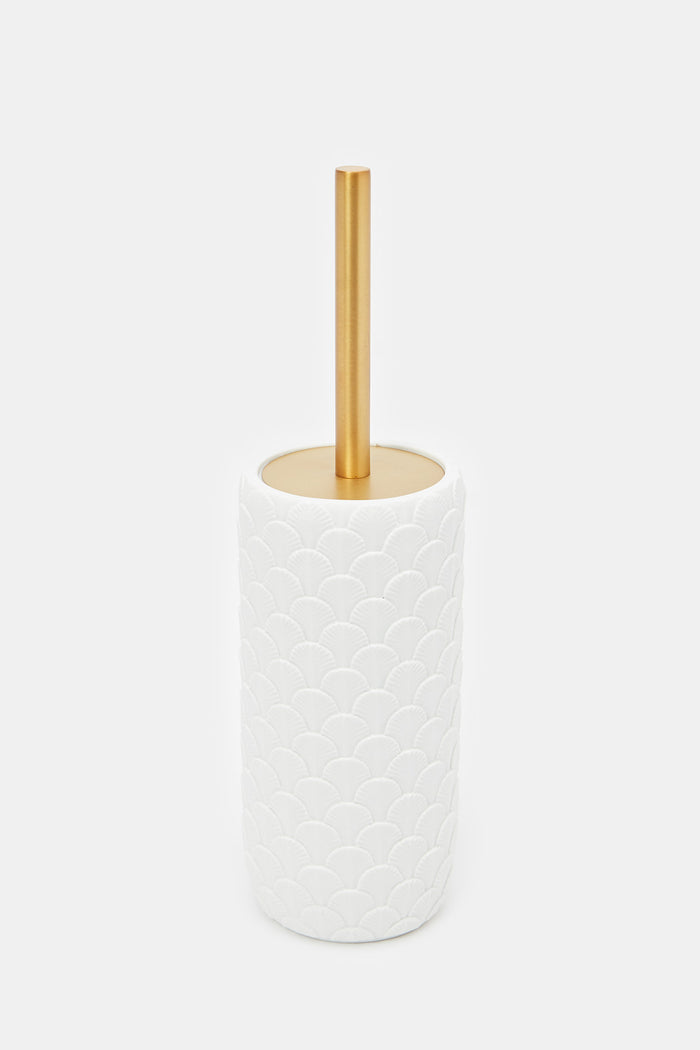 Redtag-White-Scallop-Toilet-Brush-Holder-Category:Bathroom-Accessories,-Colour:White,-Deals:New-In,-Filter:Home-Bathroom,-H1:HMW,-H2:BAC,-H3:BCE,-H4:BAE,-HMW-BAC-Bath-Accessories,-HMWBACBCEBAE,-New-In-HMW-BAC,-Non-Sale,-ProductType:Toilet-Brush-Holder,-Season:W23A,-Section:Homewares,-Style:POLYRESIN,-W23A-Home-Bathroom-
