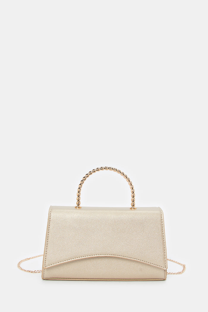 Redtag-Gold-Textured-Bag-Category:Bags,-Colour:Gold,-Deals:New-In,-Filter:Women's-Accessories,-H1:ACC,-H2:LAD,-H3:LAB,-H4:LAB-LADIES-BAGS,-New-In,-New-In-Women-ACC,-Non-Sale,-ProductType:Clutches,-Season:W23O,-Section:Women,-W23O,-Women-Bags-Women-