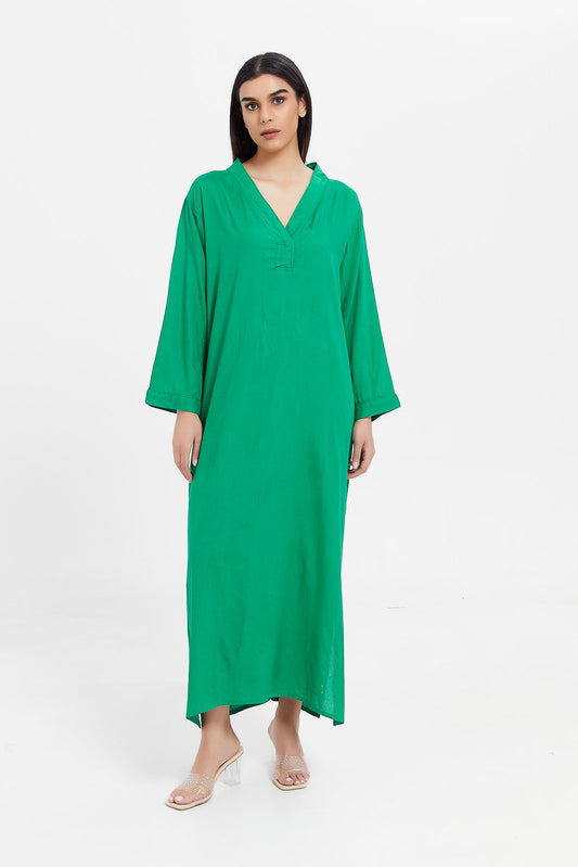 Redtag-Red--Solid-Kaftan--Long--Sleeves-Nightgown-Category:Nightgowns,-Colour:Red,-Deals:New-In,-Filter:Women's-Clothing,-H1:LWR,-H2:LDN,-H3:NWR,-H4:NGN,-New-In-Women,-Non-Sale,-ProductType:Nightgowns,-S23E,-Season:S23E,-Section:Women,-women-clothing,-Women-Nightgowns--