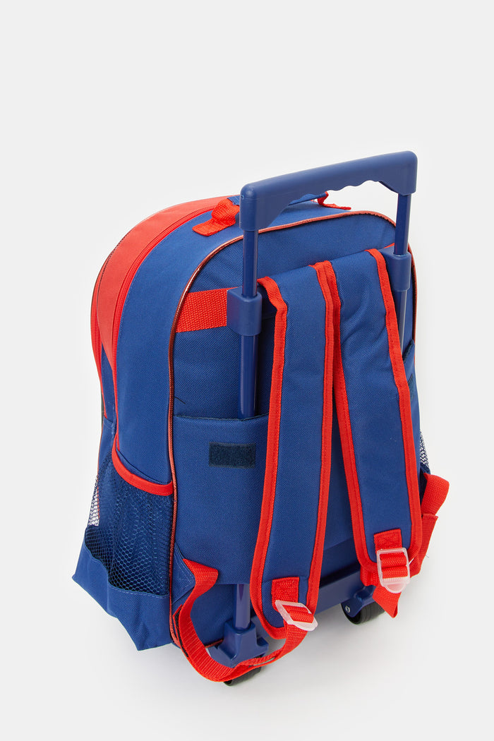 Redtag-Blue/Red-Spider-Man-Print-16"-5Pcs-Trolley-Set-BOY-Bags,-BTS23,-Category:Bags,-CHR,-Colour:Blue,-Deals:New-In,-Filter:Boys-Accessories,-H1:ACC,-H2:SCH,-H3:BTC,-H4:BTC-BACK-TO-SCHOOL,-New-In,-New-In-BOY-ACC,-Non-Sale,-ProductType:Trolley,-Season:W23O,-Section:Boys-(0-to-14Yrs),-W23O-Check-