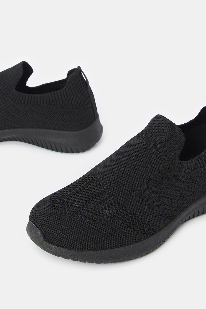 Redtag-Black-Slip-On-Sneaker-365,-Category:Trainers,-Colour:Black,-Deals:New-In,-Filter:Women's-Footwear,-New-In-Women-FOO,-Non-Sale,-ProductType:Slip-Ons,-Section:Women,-Women-Trainers-Women's-