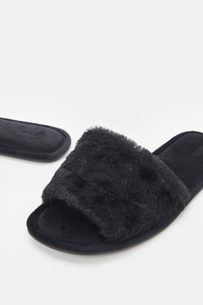 Redtag-Black-Classic-Slipper-365,-Category:Slippers,-Colour:Black,-Deals:New-In,-Filter:Women's-Footwear,-New-In-Women-FOO,-Non-Sale,-ProductType:Mules,-Section:Women,-Women-Slippers-Women's-