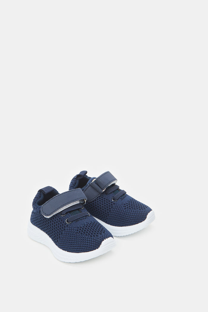 Redtag-Navy-Velcro-Strap-Pump-Category:Trainers,-Colour:Navy,-Deals:New-In,-Filter:Boys-Footwear-(1-to-3-Yrs),-INB-Trainers,-New-In-INB-FOO,-Non-Sale,-ProductType:Sneakers,-Section:Boys-(0-to-14Yrs),-W23A-Infant-Boys-1 to 3 Years
