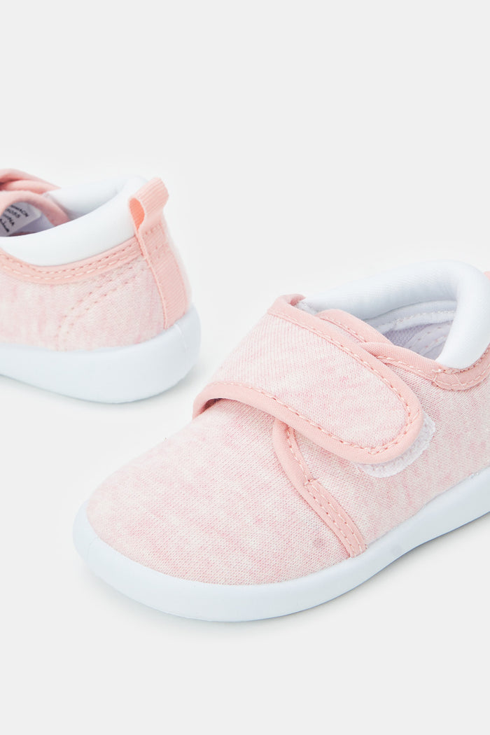 Redtag-Pink-Velcro-Strap-Pump-Category:Trainers,-Colour:Pink,-Deals:New-In,-Filter:Girls-Footwear-(1-to-3-Yrs),-ING-Trainers,-New-In-ING-FOO,-Non-Sale,-ProductType:Sneakers,-Section:Girls-(0-to-14Yrs),-W23B-Infant-Girls-1 to 3 Years