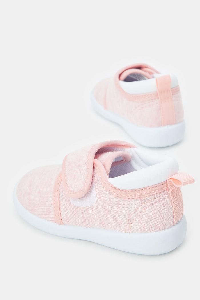 Redtag-Pink-Velcro-Strap-Pump-Category:Trainers,-Colour:Pink,-Deals:New-In,-Filter:Girls-Footwear-(1-to-3-Yrs),-ING-Trainers,-New-In-ING-FOO,-Non-Sale,-ProductType:Sneakers,-Section:Girls-(0-to-14Yrs),-W23B-Infant-Girls-1 to 3 Years