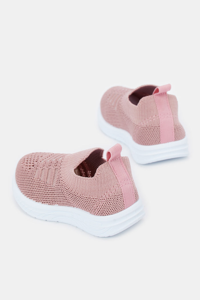 Redtag-Pink-Slip-On-Pump-Category:Trainers,-Colour:Pink,-Deals:New-In,-Filter:Girls-Footwear-(1-to-3-Yrs),-ING-Trainers,-New-In-ING-FOO,-Non-Sale,-ProductType:Sneakers,-Section:Girls-(0-to-14Yrs),-W23A-Infant-Girls-1 to 3 Years