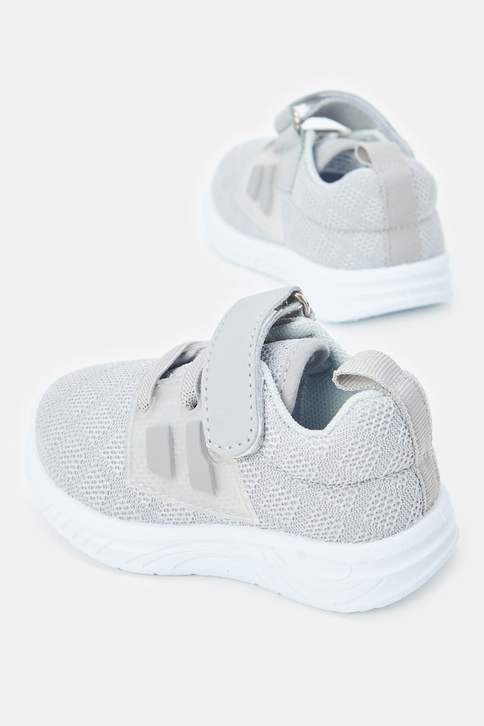 Redtag-Grey-Velcro-Strap-Pump-Category:Trainers,-Colour:Grey,-Deals:New-In,-Filter:Boys-Footwear-(1-to-3-Yrs),-INB-Trainers,-New-In-INB-FOO,-Non-Sale,-ProductType:Sneakers,-Section:Boys-(0-to-14Yrs),-W23B-Infant-Boys-1 to 3 Years