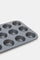 Redtag-Grey-12Cups-Muffin-Pan-Category:Bakeware,-Colour:Grey,-Deals:New-In,-Filter:Home-Dining,-H1:HMW,-H2:DIN,-H3:COO,-H4:PAP,-HMW-DIN-Cookware,-HMWDINCOOPAP,-New-In-HMW-DIN,-Non-Sale,-ProductType:Baking-Pans,-Season:W23B,-Section:Homewares,-W23B-Home-Dining-