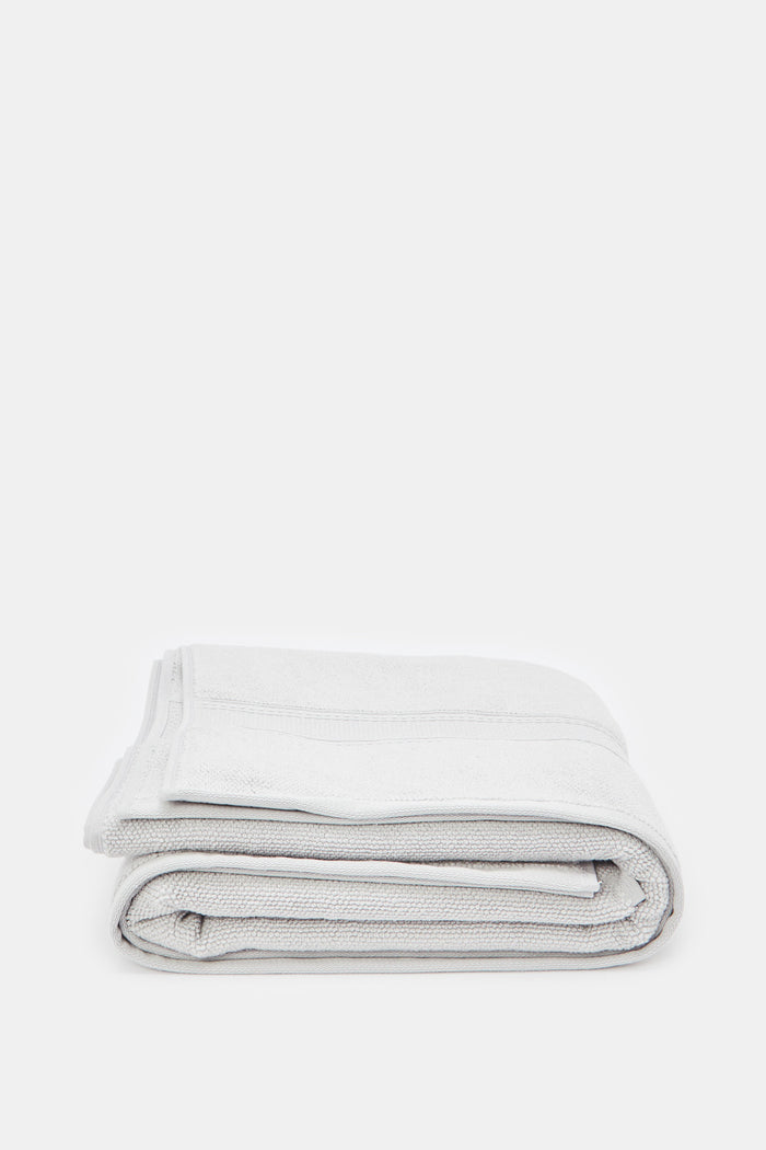 Redtag-Light-Grey-Textured-Cotton-Beach-Towel-Category:Towels,-Colour:Grey,-Deals:New-In,-Filter:Home-Bathroom,-H1:HMW,-H2:BAC,-H3:TOW,-H4:BEA,-HMW-BAC-Towels,-HMWBACTOWBEA,-New-In-HMW-BAC,-Non-Sale,-ProductType:Beach-Towels,-Season:W23A,-Section:Homewares,-W23A-Home-Bathroom-