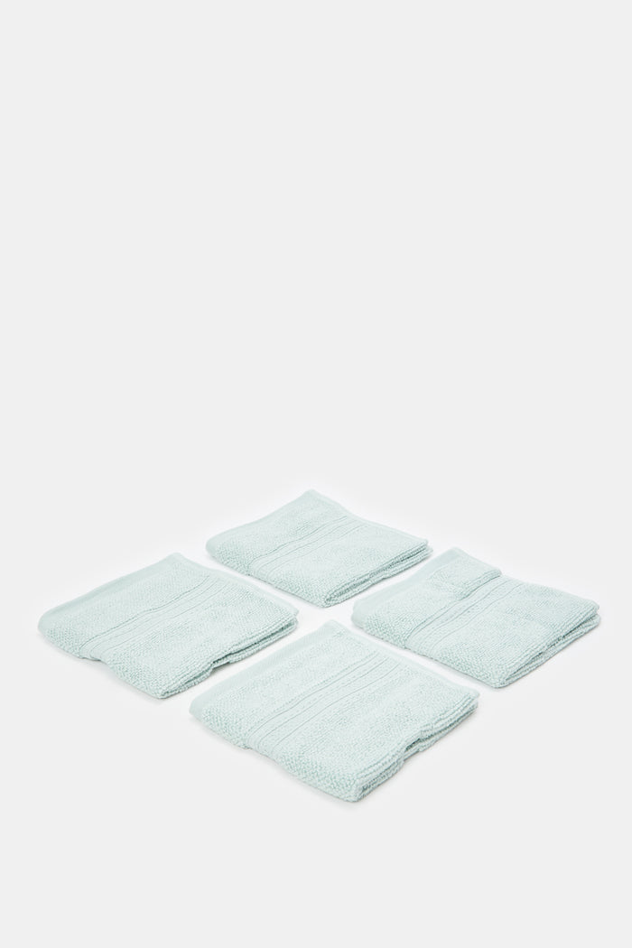 Redtag-Mint-Textured-Cotton-Face-Towel-Set-(4-Piece)-Category:Towels,-Colour:Mint,-Deals:New-In,-Filter:Home-Bathroom,-H1:HMW,-H2:BAC,-H3:TOW,-H4:FAC,-HMW-BAC-Towels,-HMWBACTOWFAC,-New-In-HMW-BAC,-Non-Sale,-ProductType:Face-Towels,-Season:W23A,-Section:Homewares,-W23A-Home-Bathroom-