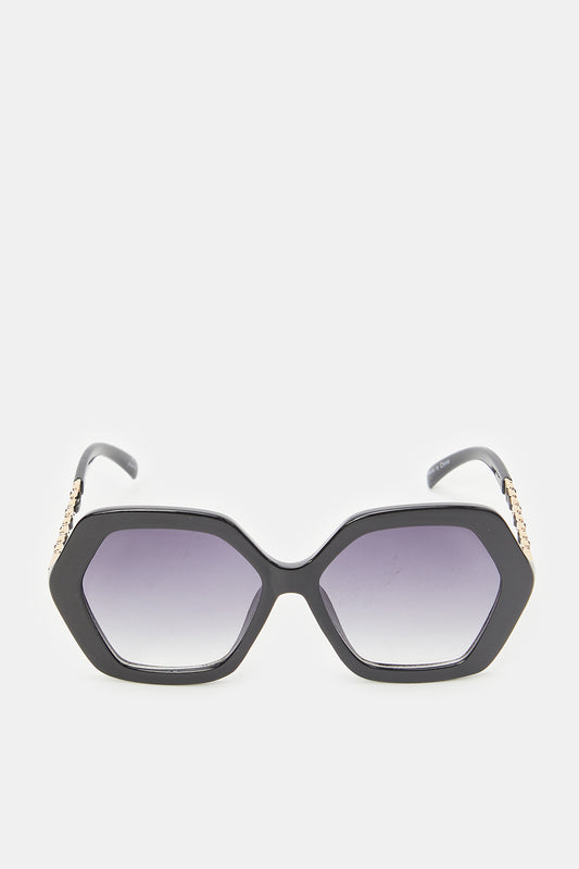 Redtag-Square-Shaped-Sunglasses-ACCLADLAAFAA,-Category:Sunglasses,-Colour:Black,-Deals:New-In,-Filter:Women's-Accessories,-H1:ACC,-H2:LAD,-H3:LAA,-H4:FAA,-New-In,-New-In-Women-ACC,-Non-Sale,-ProductType:Oversized-Sunglasses,-Season:W23A,-Section:Women,-W23A,-Women-Sunglasses-Women-