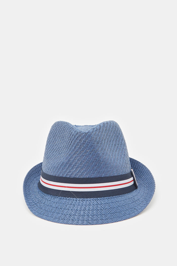 Redtag-Navy-Fedora-Hats-With-Band-ACCGENMEAFAA,-Category:Caps-&-Hats,-Colour:Navy,-Deals:New-In,-Filter:Men's-Accessories,-H1:ACC,-H2:GEN,-H3:MEA,-H4:FAA,-Men-Caps-&-Hats,-New-In,-New-In-Men-ACC,-Non-Sale,-ProductType:Caps,-Season:W23B,-Section:Men,-W23B-Men's-