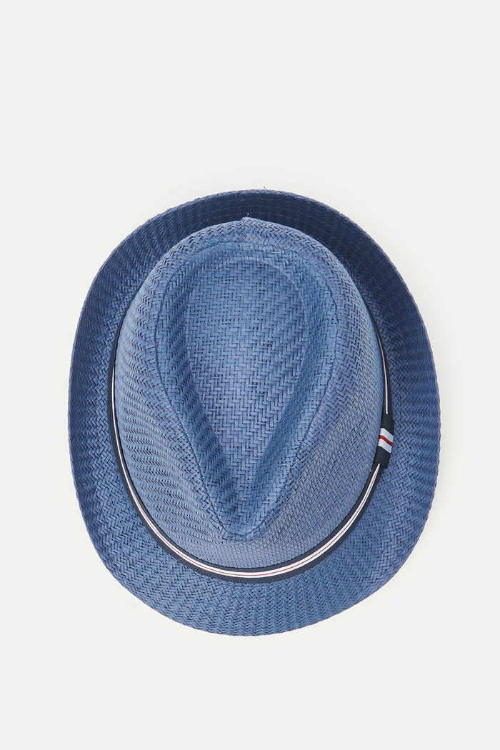 Redtag-Navy-Fedora-Hats-With-Band-ACCGENMEAFAA,-Category:Caps-&-Hats,-Colour:Navy,-Deals:New-In,-Filter:Men's-Accessories,-H1:ACC,-H2:GEN,-H3:MEA,-H4:FAA,-Men-Caps-&-Hats,-New-In,-New-In-Men-ACC,-Non-Sale,-ProductType:Caps,-Season:W23B,-Section:Men,-W23B-Men's-