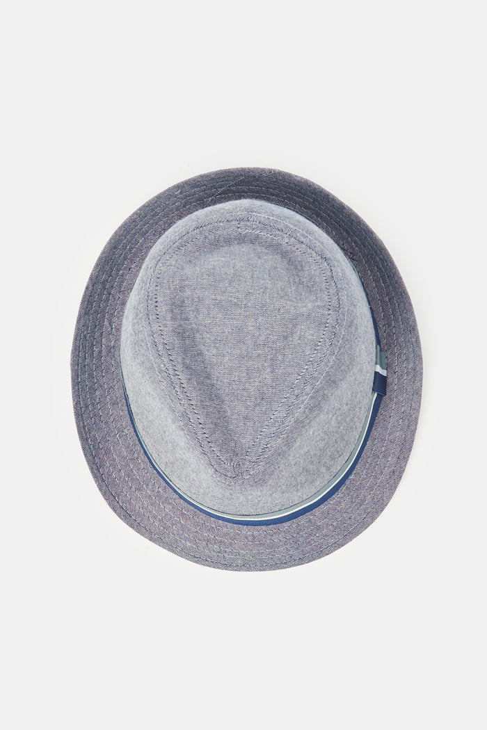 Redtag-Grey-Fedora-Hats-With-Band-ACCGENMEAFAA,-Category:Caps-&-Hats,-Colour:Grey,-Deals:New-In,-Filter:Men's-Accessories,-H1:ACC,-H2:GEN,-H3:MEA,-H4:FAA,-Men-Caps-&-Hats,-New-In,-New-In-Men-ACC,-Non-Sale,-ProductType:Caps,-Season:W23B,-Section:Men,-W23B-Men's-