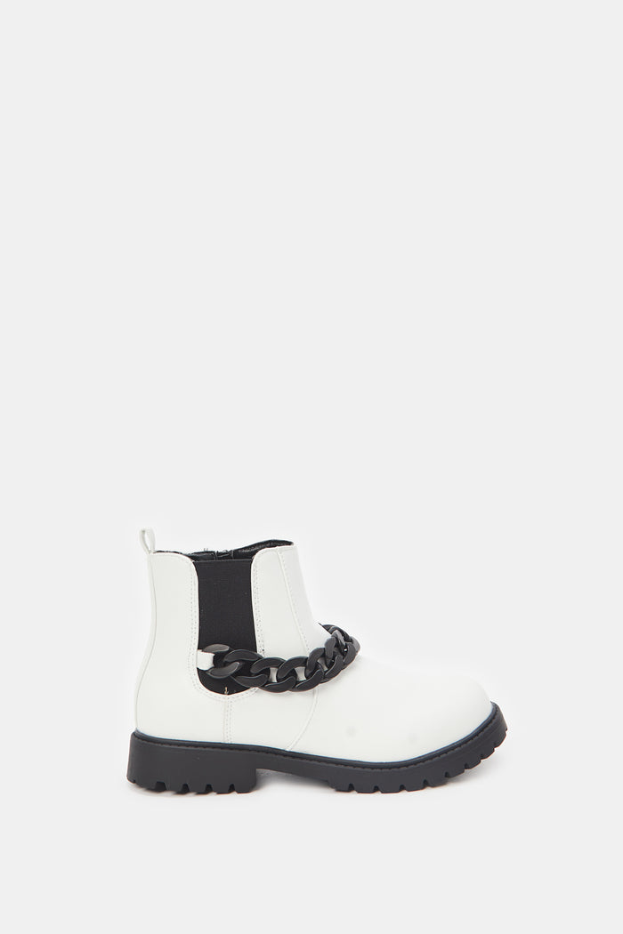 Redtag-White-Chunky-Ankle-Boots-Category:Boots,-Colour:White,-Deals:New-In,-Filter:Girls-Footwear-(5-to-14-Yrs),-GSR-Boots,-New-In-GSR-FOO,-Non-Sale,-ProductType:Ankle-boots,-Section:Girls-(0-to-14Yrs),-W23B--