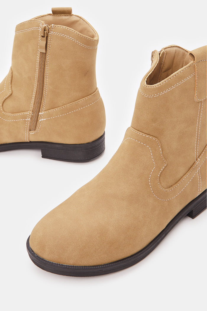Redtag-Tan-Chelsea-Boots-Category:Boots,-Colour:Tan,-Deals:New-In,-Filter:Girls-Footwear-(5-to-14-Yrs),-GSR-Boots,-New-In-GSR-FOO,-Non-Sale,-ProductType:Ankle-boots,-Section:Girls-(0-to-14Yrs),-W23B--