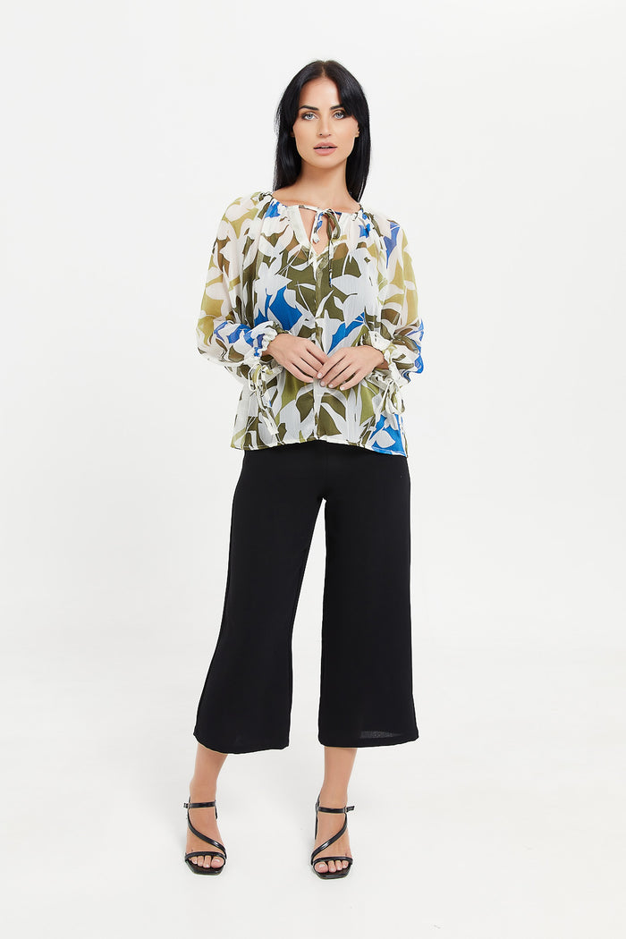 Redtag-Printed-Gathered-Detailed-Blouse-Category:Blouses,-Colour:Assorted,-Deals:New-In,-Filter:Women's-Clothing,-H1:LWR,-H2:LAD,-H3:BLO,-H4:CBL,-LWRLADBLOCBL,-New-In-Women,-Non-Sale,-ProductType:Tops,-S23E,-Season:S23E,-Section:Women,-Women-Blouses-Women's-
