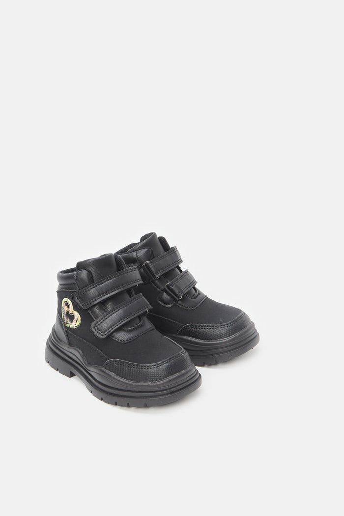 Redtag-Black-Chunky-High-Top-Category:Trainers,-Colour:Black,-Deals:New-In,-Filter:Girls-Footwear-(3-to-5-Yrs),-GIR-Trainers,-New-In-GIR-FOO,-Non-Sale,-ProductType:High-Top-Sneakers,-Section:Girls-(0-to-14Yrs),-W23B-Girls-3 to 5 Years