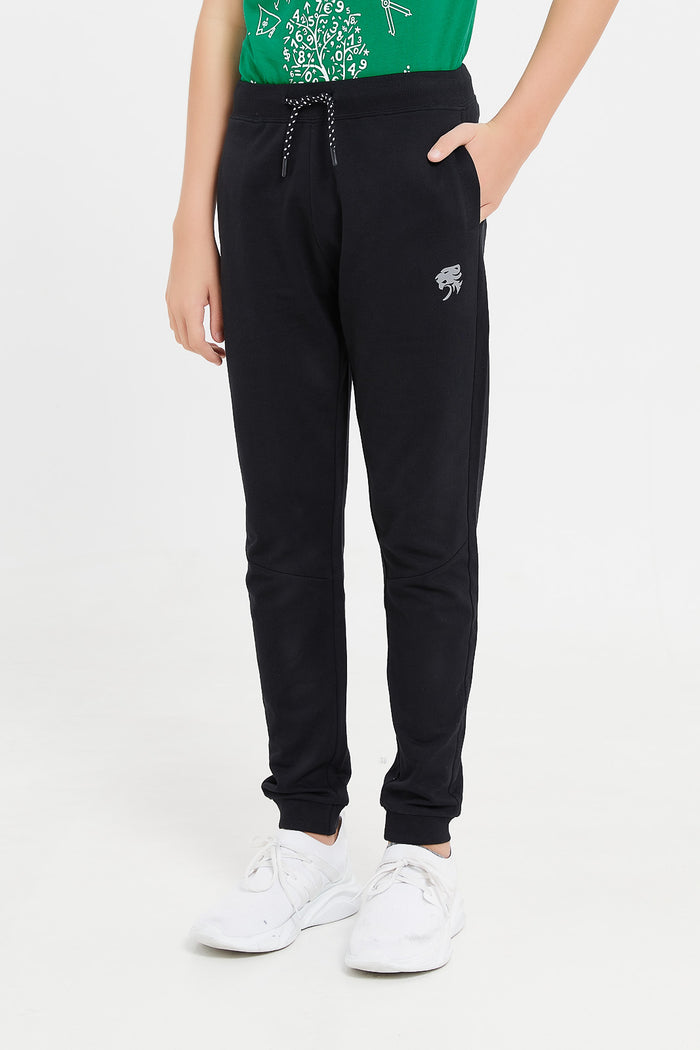 Redtag-Black-Table-Active-Pants-365,-BSR-Joggers,-Category:Joggers,-Colour:Black,-Deals:New-In,-Filter:Senior-Boys-(8-to-14-Yrs),-H1:KWR,-H2:BSR,-H3:SPW,-H4:ATP,-KWRBSRSPWATP,-New-In-BSR,-Non-Sale,-ProductType:Joggers,-Season:365365,-Section:Boys-(0-to-14Yrs),-TBL-Senior-Boys-9 to 14 Years