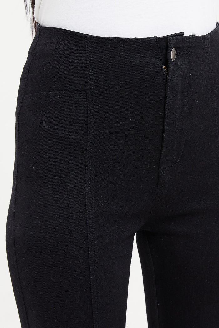 Redtag-Black-High-Waist-Button-Detail-Jegging-Category:Jeans,-Colour:Black,-Deals:New-In,-Filter:Women's-Clothing,-H1:LWR,-H2:LAD,-H3:DNB,-H4:JEG,-LWRLADDNBJEG,-New-In-Women,-Non-Sale,-ProductType:Jeans,-Season:W23A,-Section:Women,-W23A,-Women-Jeans-Women's-