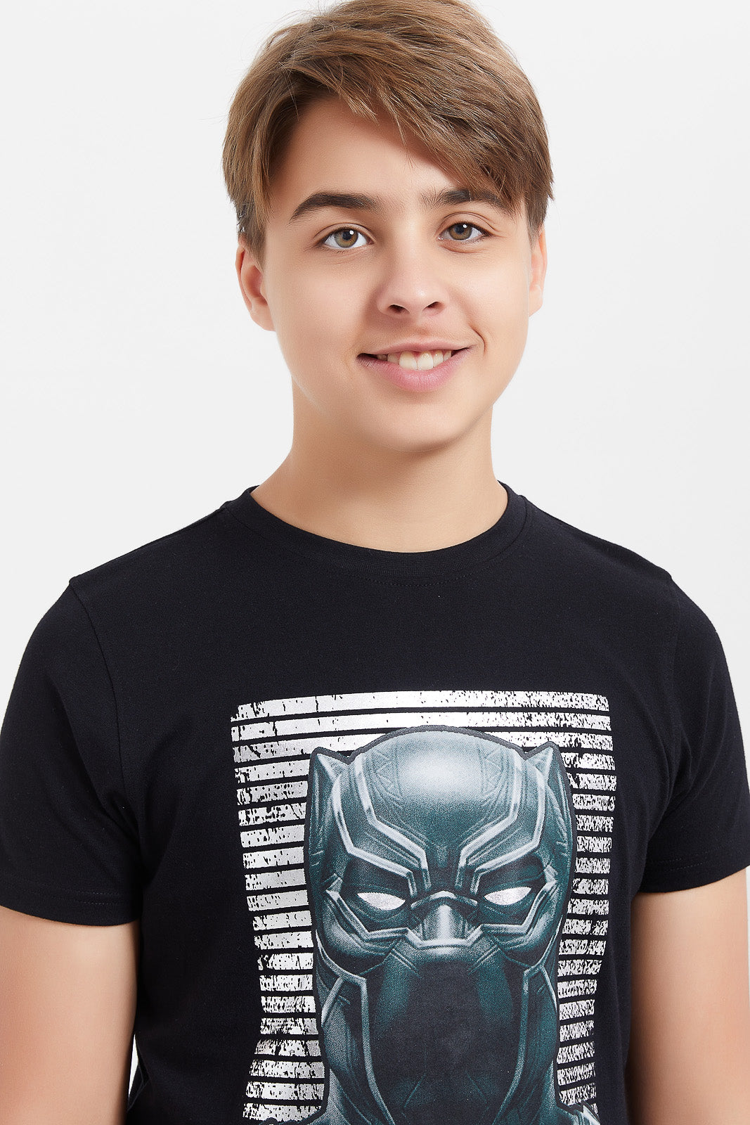 boys black panther t shirt