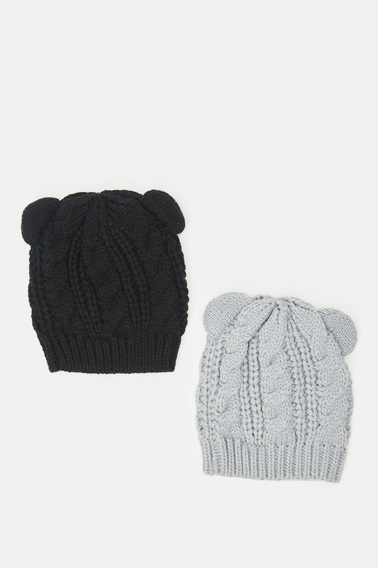 Redtag-Muliti-Color-Knitted-Cap-Set-Of-2-ACCBOYBOAFAA,-BOY-Knitted-Accessories,-Category:Knitted-Accessories,-Colour:Assorted,-Deals:New-In,-Filter:Boys-Accessories,-H1:ACC,-H2:BOY,-H3:BOA,-H4:FAA,-New-In,-New-In-BOY-ACC,-Non-Sale,-ProductType:Beanie-and-Gloves-Set,-Season:W23A,-Section:Boys-(0-to-14Yrs),-W23A-Boys-