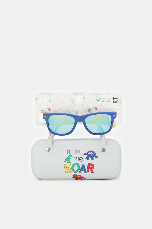 نظارات شمسية وايفيرير مع علبة باللون الأزرق للأولاد 