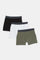 Redtag-White/Black/Olive-3-Pcs-Pack-Boxer-Shorts-365,-BSR-Boxers,-Category:Boxers,-Colour:Assorted,-Deals:New-In,-ESS,-Filter:Senior-Boys-(8-to-14-Yrs),-H1:KWR,-H2:BSR,-H3:UNW,-H4:BXS,-KWRBSRUNWBXS,-New-In-BSR,-Non-Sale,-ProductType:Boxers,-Season:365365,-Section:Boys-(0-to-14Yrs)-Senior-Boys-9 to 14 Years