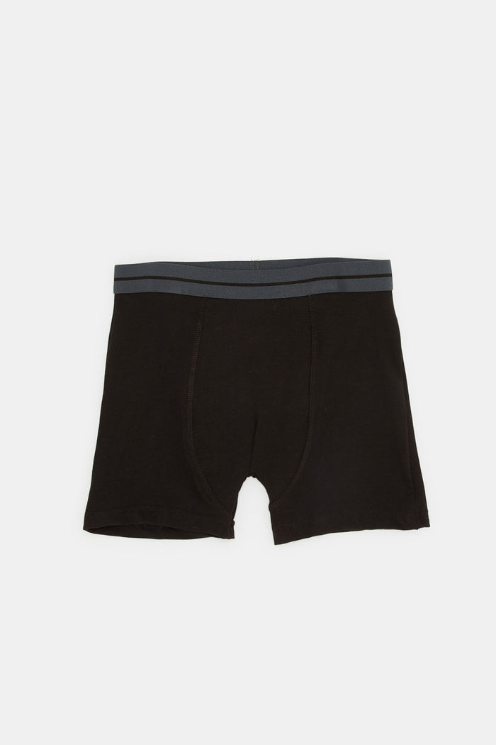 Redtag-Black/Grey-Mel/Burgundy-3-Pcs-Pack-Boxer-Shorts-365,-BSR-Boxers,-Category:Boxers,-Colour:Assorted,-Deals:New-In,-ESS,-Filter:Senior-Boys-(8-to-14-Yrs),-H1:KWR,-H2:BSR,-H3:UNW,-H4:BXS,-KWRBSRUNWBXS,-New-In-BSR,-Non-Sale,-ProductType:Boxers,-Season:365365,-Section:Boys-(0-to-14Yrs)-Senior-Boys-9 to 14 Years