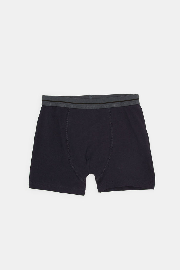Redtag-Black/Grey-Mel/Navy-3-Pcs-Pack-Boxer-Shorts-365,-BSR-Boxers,-Category:Boxers,-Colour:Assorted,-Deals:New-In,-ESS,-Filter:Senior-Boys-(8-to-14-Yrs),-H1:KWR,-H2:BSR,-H3:UNW,-H4:BXS,-KWRBSRUNWBXS,-New-In-BSR,-Non-Sale,-ProductType:Boxers,-Season:365365,-Section:Boys-(0-to-14Yrs)-Senior-Boys-9 to 14 Years
