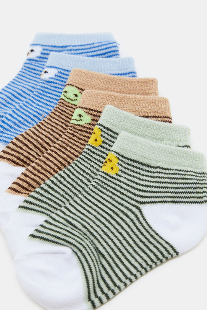 Redtag-Beige-And-Blue-Striped-3-Pack-Socks-365,-Category:Socks,-Colour:Assorted,-Deals:New-In,-Filter:Infant-Boys-(3-to-24-Mths),-H1:KWR,-H2:INB,-H3:HOS,-H4:SKS,-INB-Socks,-KWRINBHOSSKS,-New-In-INB,-Non-Sale,-ProductType:Ankle-Socks,-Season:365365,-Section:Boys-(0-to-14Yrs)-Infant-Boys-3 to 24 Months