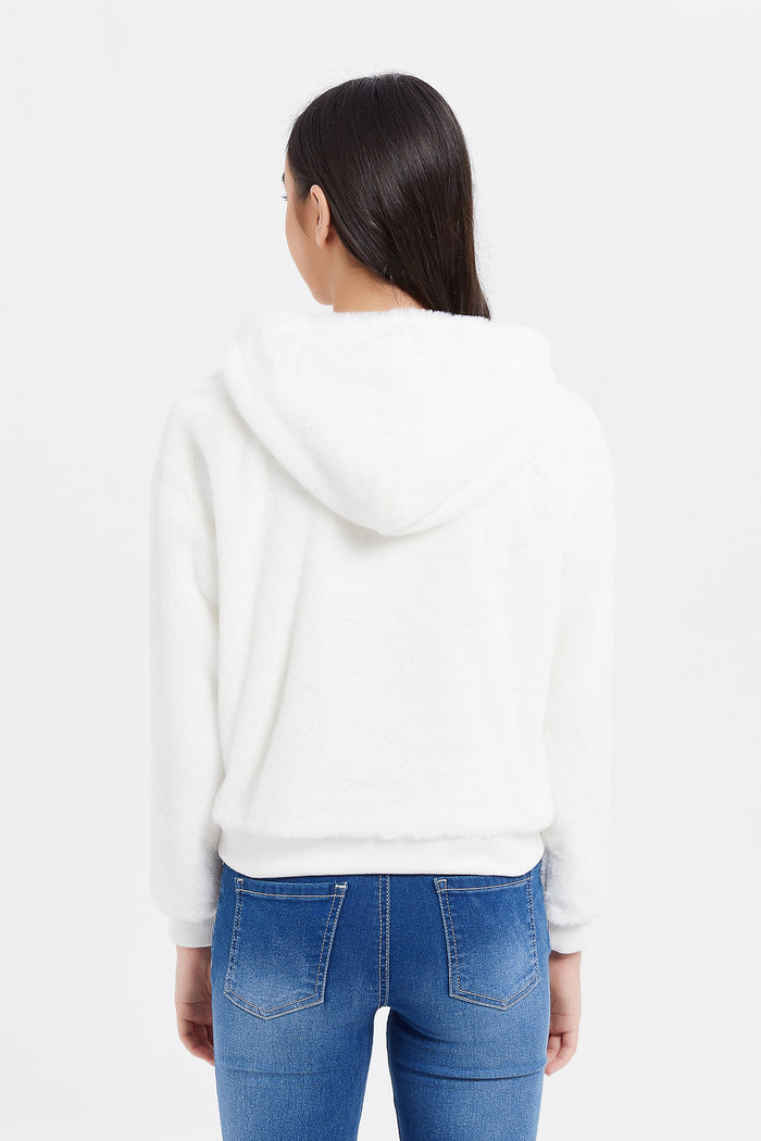 Redtag-White-Embroidered-Hooded-Fur-Category:Sweatshirts,-Colour:White,-Deals:New-In,-EHW,-Filter:Senior-Girls-(8-to-14-Yrs),-GSR-Sweatshirts,-H1:KWR,-H2:GSR,-H3:SWS,-H4:SWS,-KWRGSRSWSSWS,-New-In-GSR,-Non-Sale,-ProductType:Hooded-Sweatshirts,-Season:W23B,-Section:Girls-(0-to-14Yrs),-W23B,-winter-Senior-Girls-9 to 14 Years