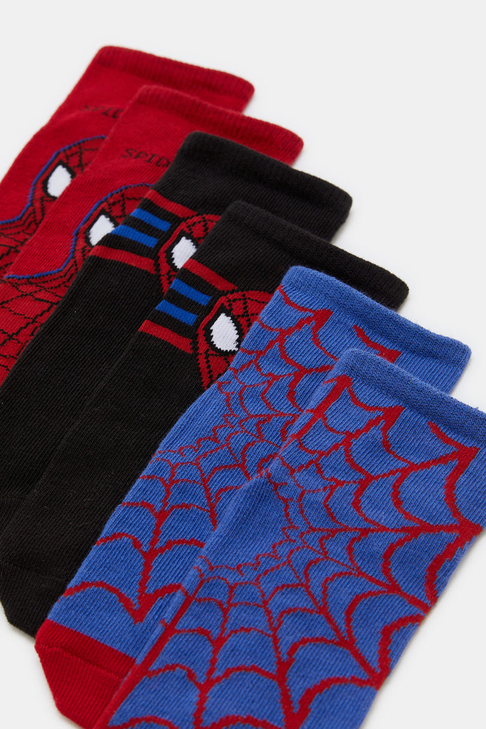 Redtag-3-Pc-Pack-Spiderman-Ankle-Socks-365,-BOY-Socks,-Category:Socks,-CHR,-Colour:Assorted,-Deals:New-In,-Filter:Boys-(2-to-8-Yrs),-H1:KWR,-H2:BOY,-H3:HOS,-H4:SKS,-KWRBOYHOSSKS,-New-In-BOY,-Non-Sale,-ProductType:Ankle-Socks,-Season:365365,-Section:Boys-(0-to-14Yrs)-Boys-2 to 8 Years