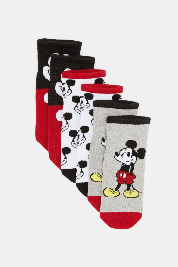 Redtag-3-Pc-Pack-Mickey-Mouse-Ankle-Socks-365,-BOY-Socks,-Category:Socks,-CHR,-Colour:Assorted,-Deals:New-In,-Filter:Boys-(2-to-8-Yrs),-H1:KWR,-H2:BOY,-H3:HOS,-H4:SKS,-KWRBOYHOSSKS,-New-In-BOY,-Non-Sale,-ProductType:Ankle-Socks,-Season:365365,-Section:Boys-(0-to-14Yrs)-Boys-2 to 8 Years