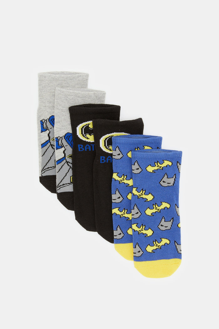 Redtag-3-Pc-Pack-Batman-Ankle-Socks-365,-BOY-Socks,-Category:Socks,-CHR,-Colour:Assorted,-Deals:New-In,-Filter:Boys-(2-to-8-Yrs),-H1:KWR,-H2:BOY,-H3:HOS,-H4:SKS,-KWRBOYHOSSKS,-New-In-BOY,-Non-Sale,-ProductType:Ankle-Socks,-Season:365365,-Section:Boys-(0-to-14Yrs)-Boys-2 to 8 Years