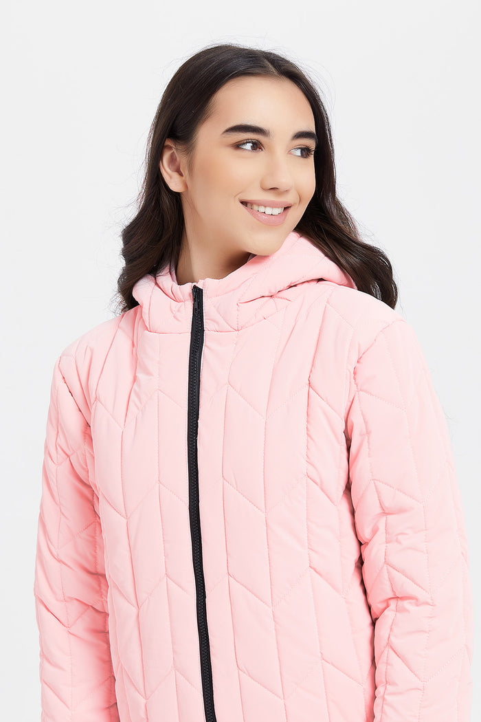 Redtag-Pink-Quilted-Long-Line-Jacket-Category:Jackets,-Colour:Pale-Pink,-Deals:New-In,-EHW,-Filter:Senior-Girls-(8-to-14-Yrs),-GSR-Jackets,-H1:KWR,-H2:GSR,-H3:CSJ,-H4:CSJ,-KWRGSRCSJCSJ,-New-In-GSR,-Non-Sale,-ProductType:Jackets,-Season:W23B,-Section:Girls-(0-to-14Yrs),-W23B-Senior-Girls-9 to 14 Years