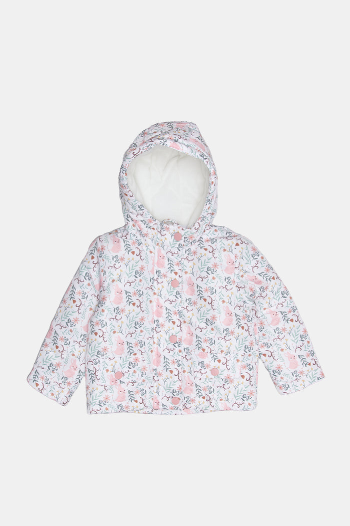 Redtag-Ivory-Floral-Print-Hooded-Jacket-Category:Jackets,-Colour:Ivory,-Deals:New-In,-EHW,-Filter:Infant-Girls-(3-to-24-Mths),-H1:KWR,-H2:ING,-H3:OUW,-H4:OUW,-ING-Jackets,-KWRINGOUWOUW,-New-In-ING,-Non-Sale,-ProductType:Coats,-Season:W23B,-Section:Girls-(0-to-14Yrs),-W23B-Infant-Girls-3 to 24 Months