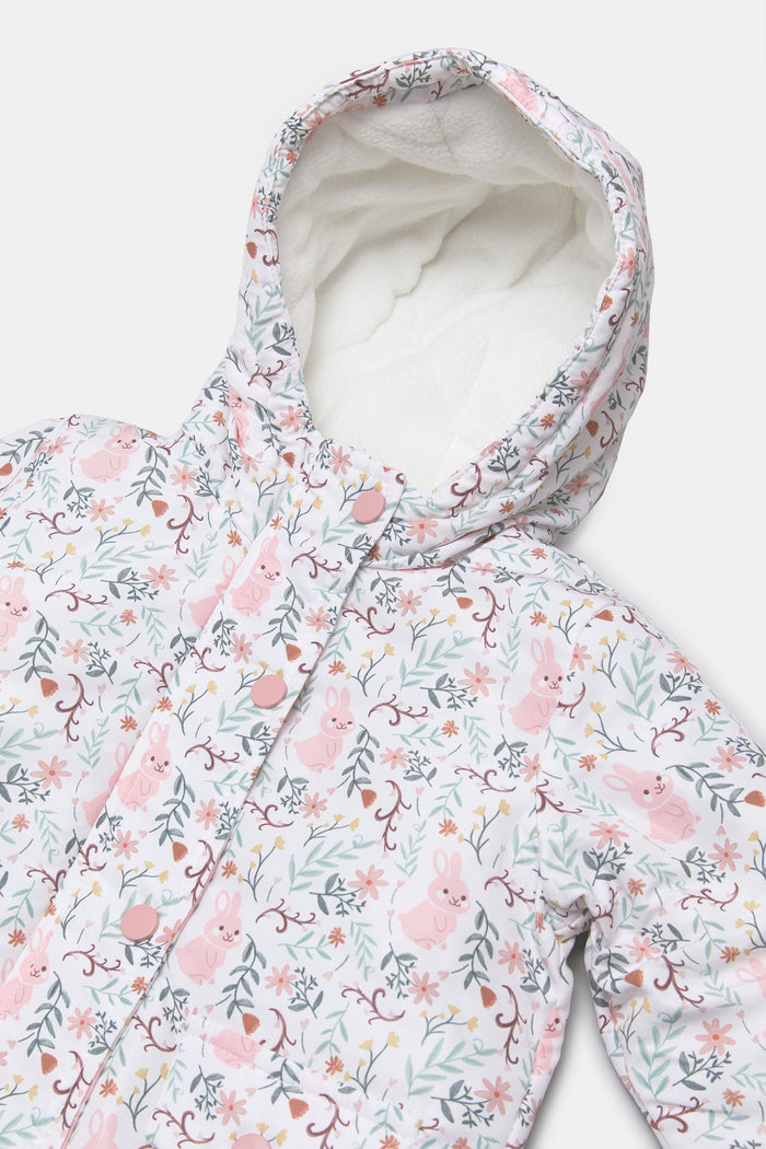 Redtag-Ivory-Floral-Print-Hooded-Jacket-Category:Jackets,-Colour:Ivory,-Deals:New-In,-EHW,-Filter:Infant-Girls-(3-to-24-Mths),-H1:KWR,-H2:ING,-H3:OUW,-H4:OUW,-ING-Jackets,-KWRINGOUWOUW,-New-In-ING,-Non-Sale,-ProductType:Coats,-Season:W23B,-Section:Girls-(0-to-14Yrs),-W23B-Infant-Girls-3 to 24 Months