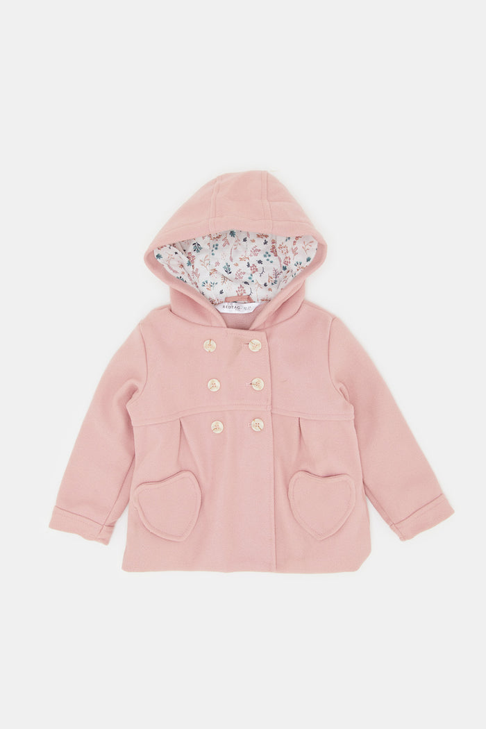 Redtag-Pink-Melton-Coat-Category:Jackets,-Colour:Pale-Pink,-Deals:New-In,-EHW,-Filter:Infant-Girls-(3-to-24-Mths),-H1:KWR,-H2:ING,-H3:OUW,-H4:OUW,-ING-Jackets,-KWRINGOUWOUW,-New-In-ING,-Non-Sale,-ProductType:Coats,-Season:W23B,-Section:Girls-(0-to-14Yrs),-W23B-Infant-Girls-3 to 24 Months