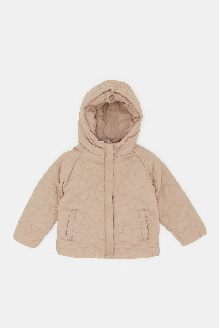 Redtag-Beige-Puffas-Outerwear-Category:Jackets,-Colour:Beige,-Deals:New-In,-EHW,-Filter:Infant-Girls-(3-to-24-Mths),-H1:KWR,-H2:ING,-H3:OUW,-H4:OUW,-ING-Jackets,-KWRINGOUWOUW,-New-In-ING,-Non-Sale,-ProductType:Puffers,-Season:W23B,-Section:Girls-(0-to-14Yrs),-W23B-Infant-Girls-3 to 24 Months