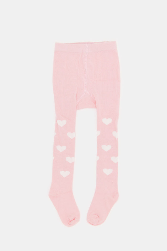 Redtag-Soft-Pink-Tight-With-White-Heart-Aop-365,-Category:Tights,-Colour:Pale-Pink,-Deals:New-In,-Filter:Infant-Girls-(3-to-24-Mths),-H1:KWR,-H2:ING,-H3:HOS,-H4:TAS,-ING-Tights,-KWRINGHOSTAS,-New-In-ING,-Non-Sale,-ProductType:Tights-&-Stockings,-Season:365365,-Section:Girls-(0-to-14Yrs)-Infant-Girls-3 to 24 Months